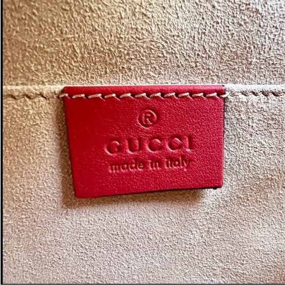 Gucci Red and Brown Cherry Print Shoulder Bag - Picture 4 of 5